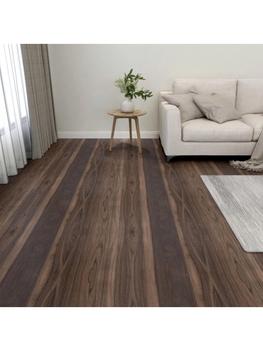 Samolepicí podlahové desky 55 ks PVC 5,11 m² tmavě hnědé