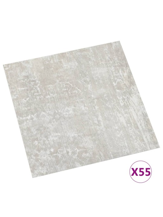 Samolepicí podlahové desky 55 ks PVC 5,11 m² světle šedé
