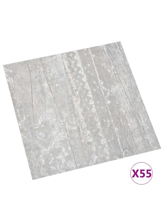 Samolepicí podlahové desky 55 ks PVC 5,11 m² šedé