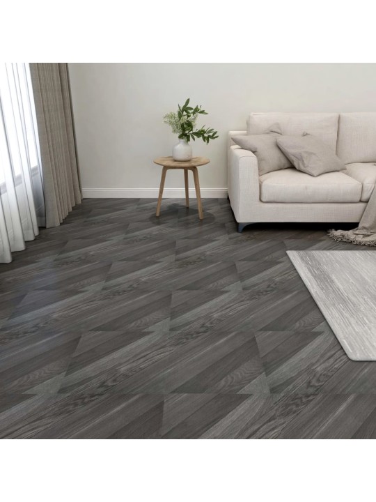 Samolepicí podlahové desky 55 ks PVC 5,11 m² šedé pruhované