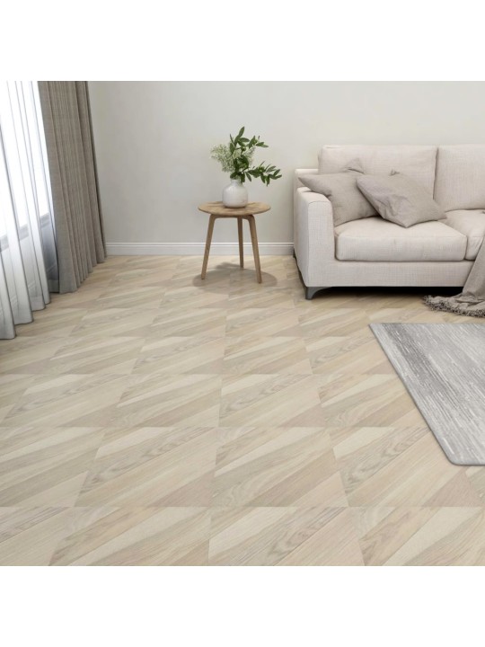 Samolepicí podlahové desky 55 ks PVC 5,11 m² béžové pruhované
