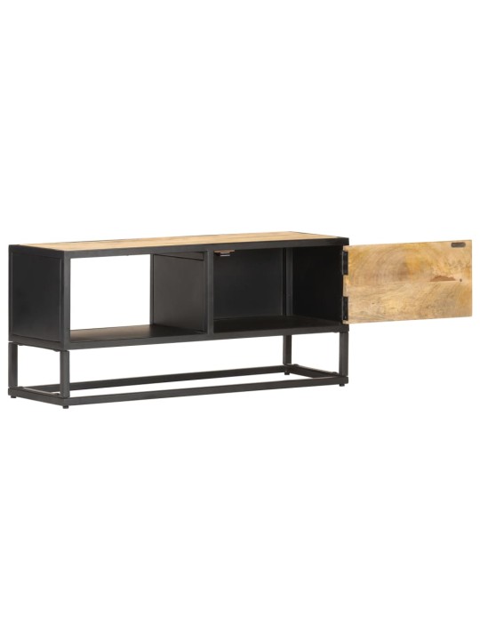 TV stolek s vyřezávanými dvířky 90 x 30 x 40 cm hrubý mangovník