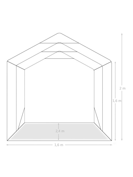 Plachtová garáž PVC 1,6 x 2,4 m zelená