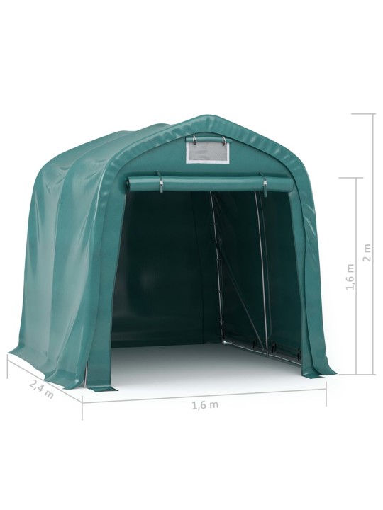 Plachtová garáž PVC 1,6 x 2,4 m zelená