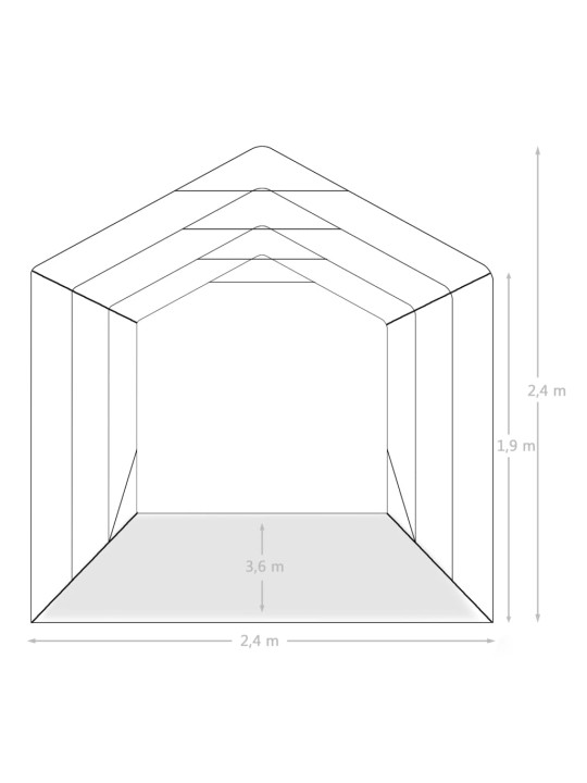 Plachtová garáž PVC 2,4 x 3,6 m zelená
