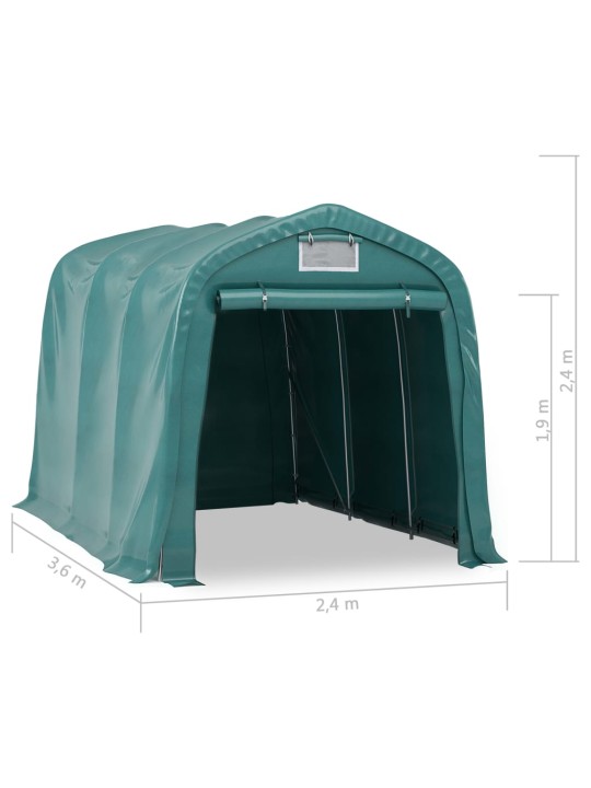 Plachtová garáž PVC 2,4 x 3,6 m zelená