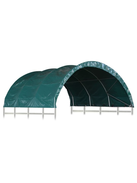 Přístřešek pro zvířata PVC 3,7 x 3,7 m zelený