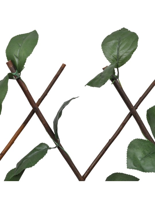 Vrbový trelážový plot 5 ks s umělými listy 180 x 60 cm