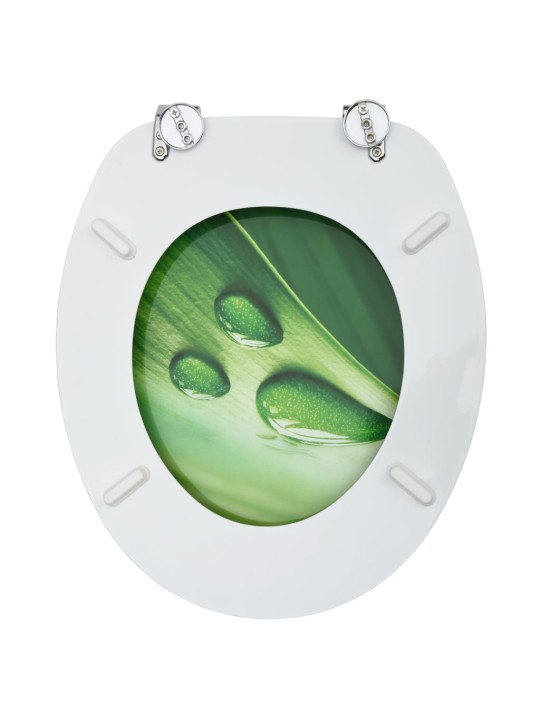 WC sedátka s víky 2 ks MDF motiv zelené vodní kapky