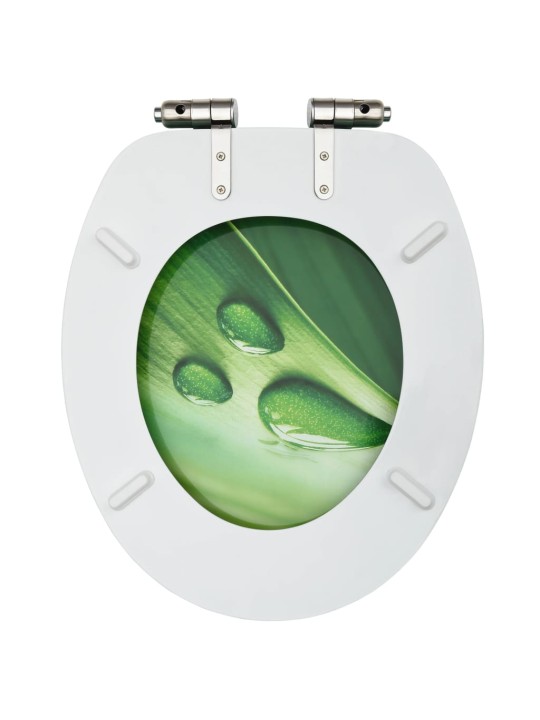 WC sedátka s funkcí pomalého sklápění 2ks MDF zelená kapka vody