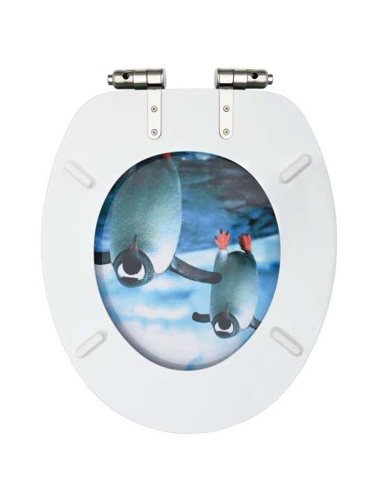 WC sedátka s funkcí pomalého sklápění 2 ks MDF motiv tučňáka