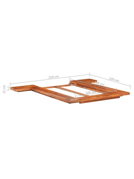 Rám japonské futonové postele masivní akáciové dřevo 100x200 cm