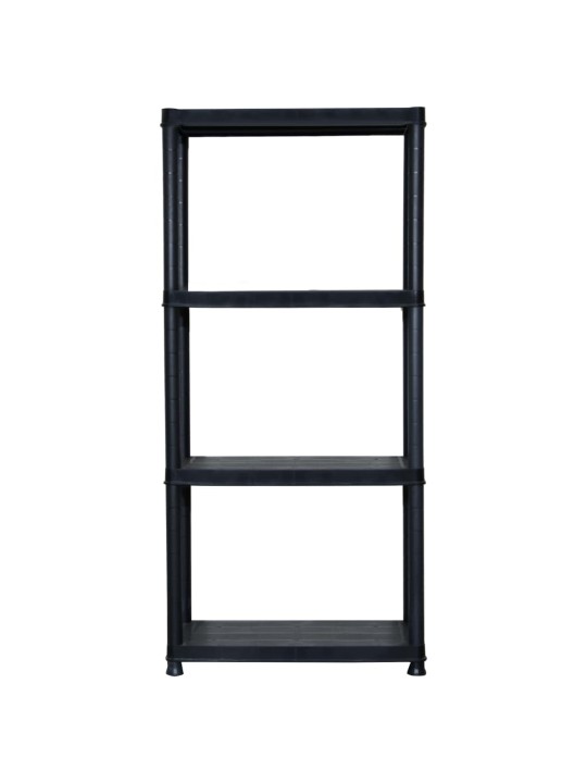 Úložný regál 4patrový černý 61 x 30,5 x 130 cm plast