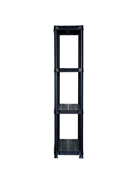Úložný regál 4patrový černý 61 x 30,5 x 130 cm plast
