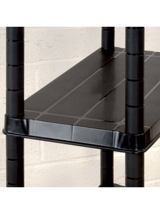 Úložný regál 4patrový černý 61 x 30,5 x 130 cm plast