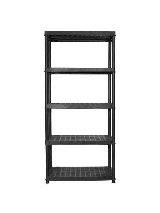 Úložný regál 5patrový černý 91,5 x 45,7 x 185 cm plast