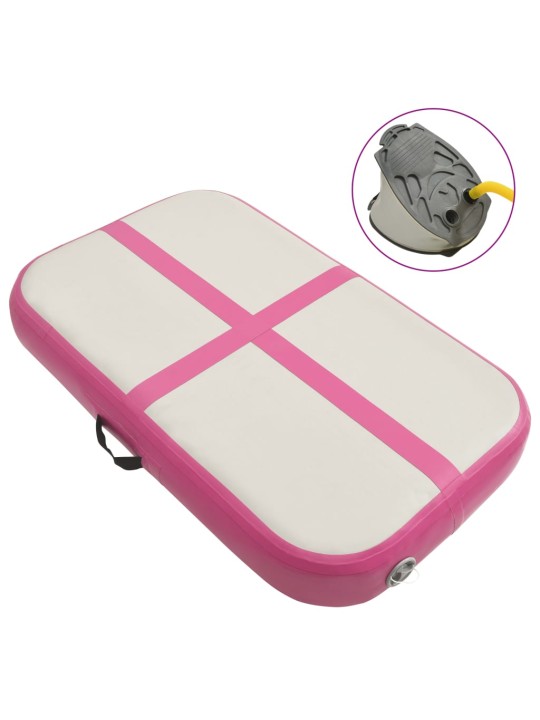Nafukovací žíněnka s pumpou 60 x 100 x 20 cm pvc růžová