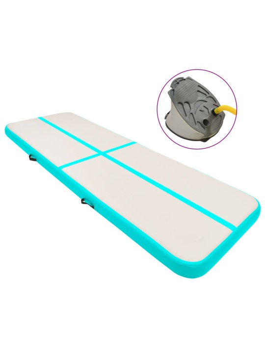 Nafukovací žíněnka s pumpou 300 x 100 x 15 cm PVC zelená