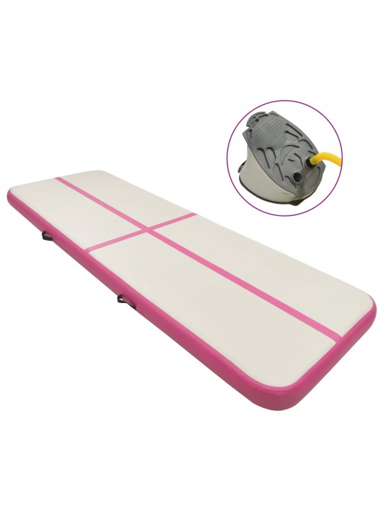 Nafukovací žíněnka s pumpou 400 x 100 x 15 cm pvc růžová