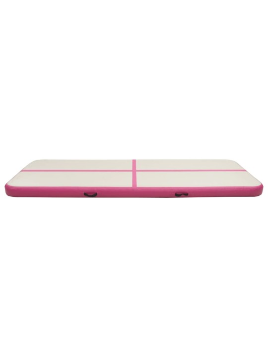 Nafukovací žíněnka s pumpou 400 x 100 x 15 cm pvc růžová