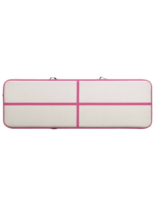Nafukovací žíněnka s pumpou 400 x 100 x 15 cm pvc růžová