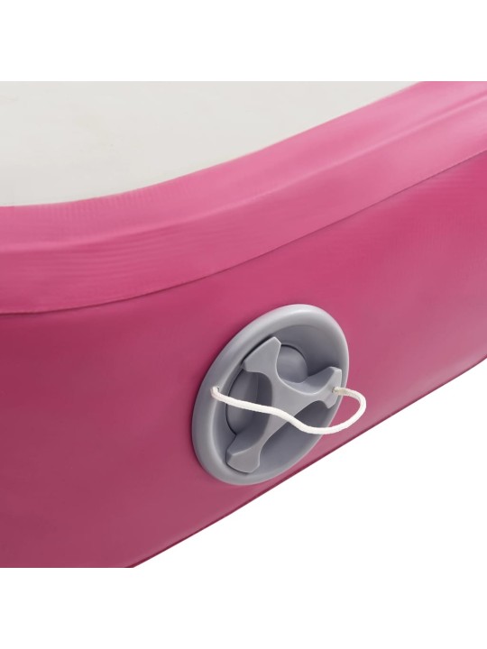 Nafukovací žíněnka s pumpou 400 x 100 x 15 cm pvc růžová