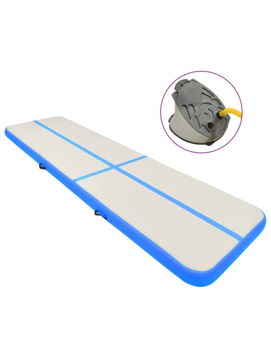 Nafukovací žíněnka s pumpou 600 x 100 x 15 cm PVC modrá