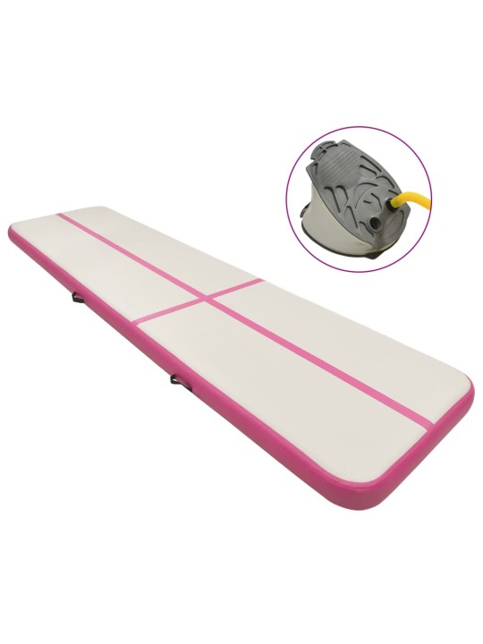 nafukovací žíněnka s pumpou 800 x 100 x 15 cm pvc růžová