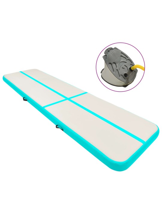 Nafukovací žíněnka s pumpou 800 x 100 x 15 cm PVC zelená
