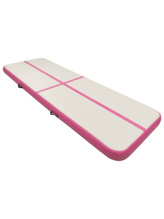 Nafukovací žíněnka s pumpou 300 x 100 x 20 cm PVC růžová