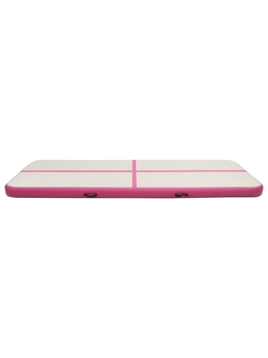 Nafukovací žíněnka s pumpou 300 x 100 x 20 cm PVC růžová