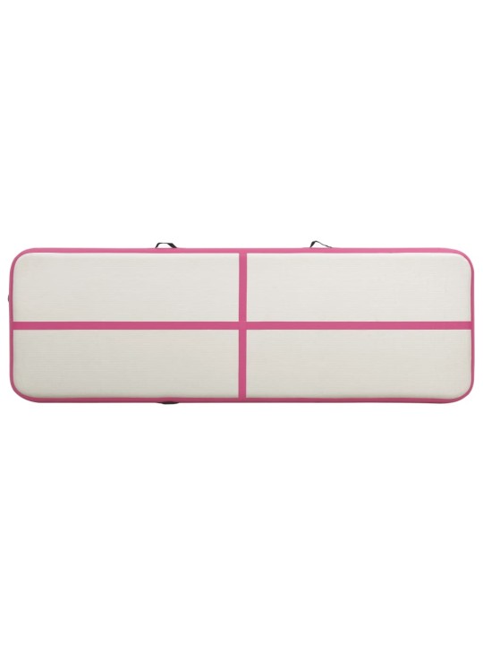 Nafukovací žíněnka s pumpou 300 x 100 x 20 cm PVC růžová