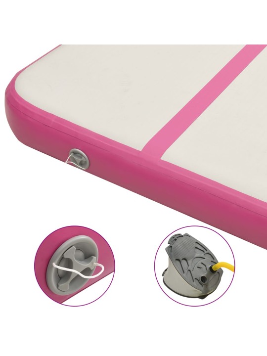 Nafukovací žíněnka s pumpou 300 x 100 x 20 cm PVC růžová
