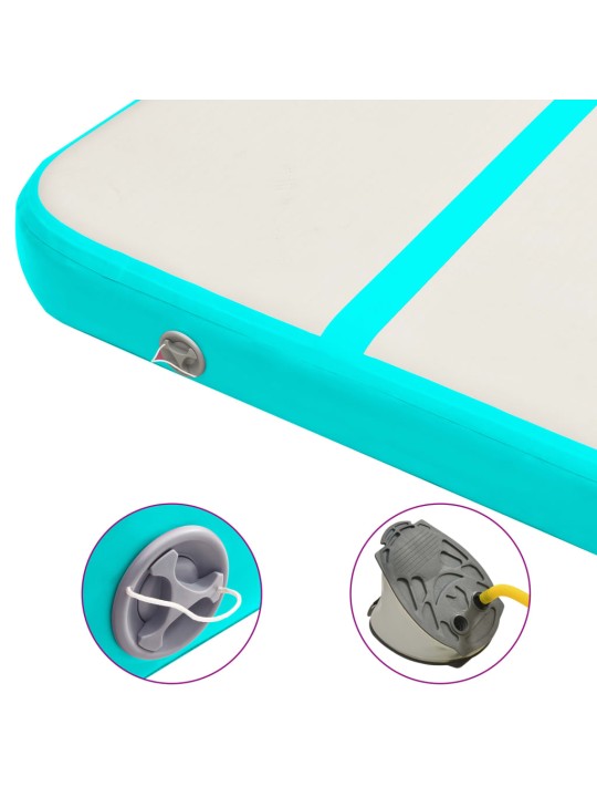 Nafukovací žíněnka s pumpou 300 x 100 x 20 cm PVC zelená