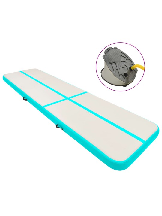 Nafukovací žíněnka s pumpou 800 x 100 x 20 cm PVC zelená
