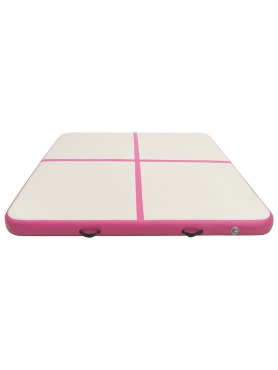 Nafukovací žíněnka s pumpou 200 x 200 x 15 cm PVC růžová