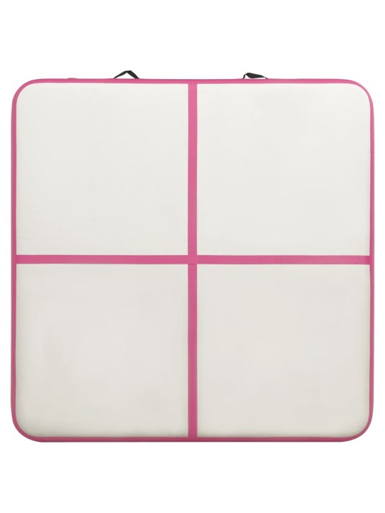 Nafukovací žíněnka s pumpou 200 x 200 x 15 cm PVC růžová