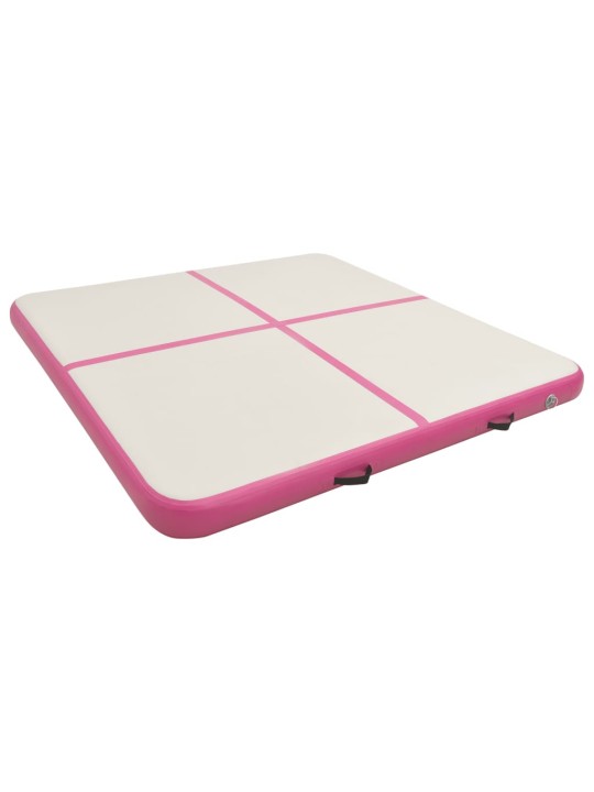 Nafukovací žíněnka s pumpou 200 x 200 x 20 cm pvc růžová