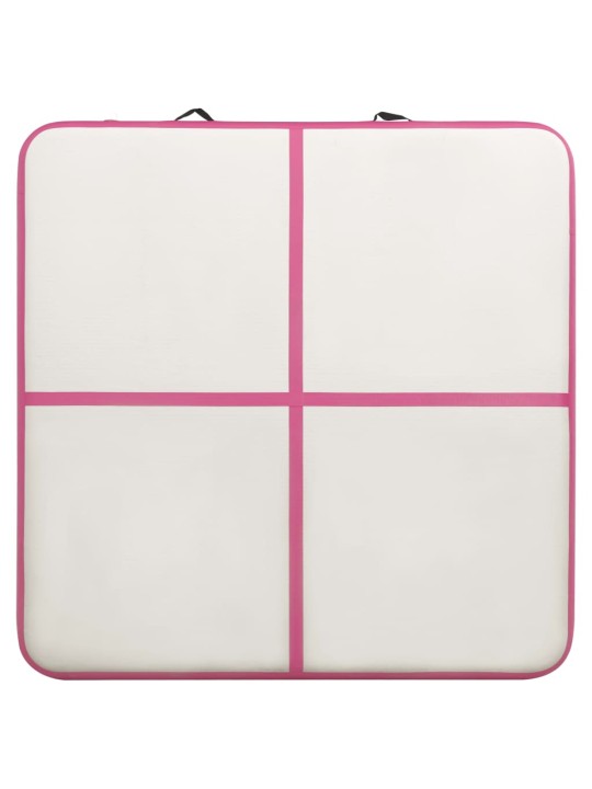 Nafukovací žíněnka s pumpou 200 x 200 x 20 cm pvc růžová