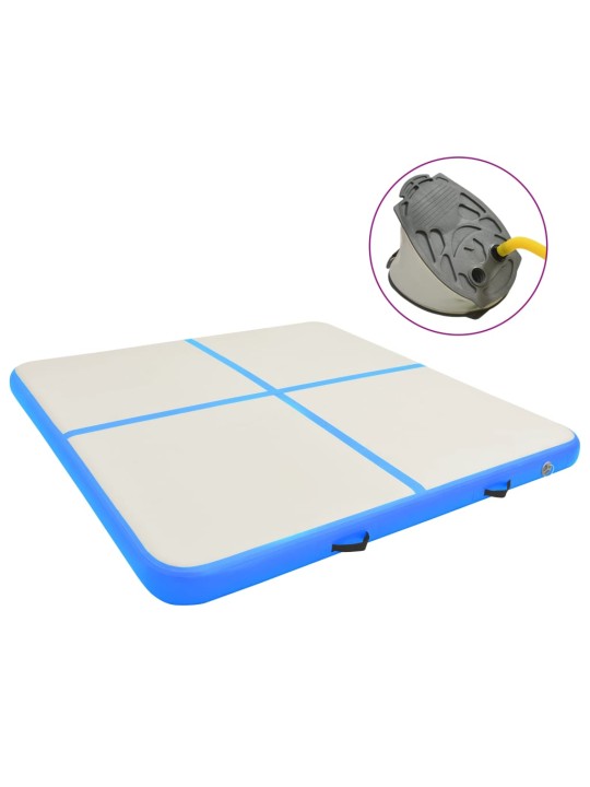 Nafukovací žíněnka s pumpou 200 x 200 x 20 cm pvc modrá