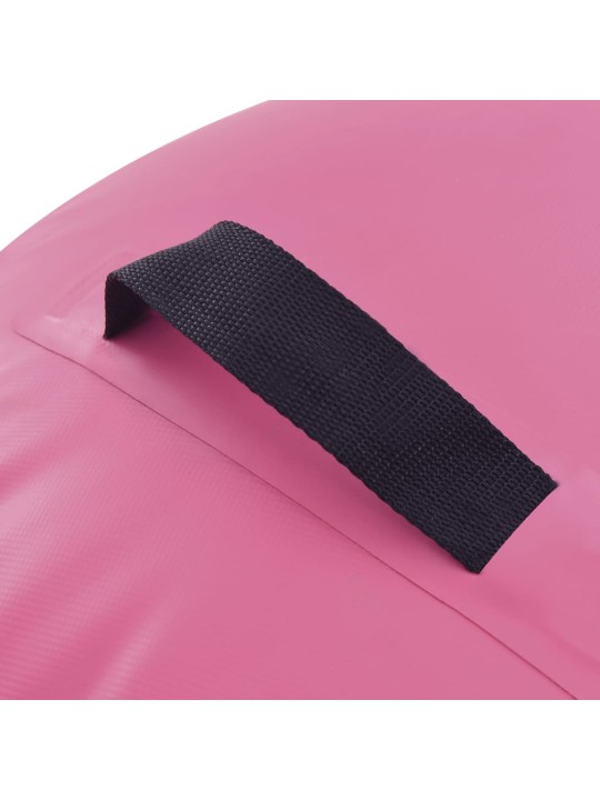 Nafukovací cvičební válec s pumpou 100 x 60 cm PVC růžový