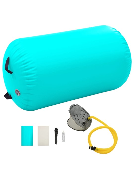 Nafukovací cvičební válec s pumpou 100 x 60 cm PVC zelený