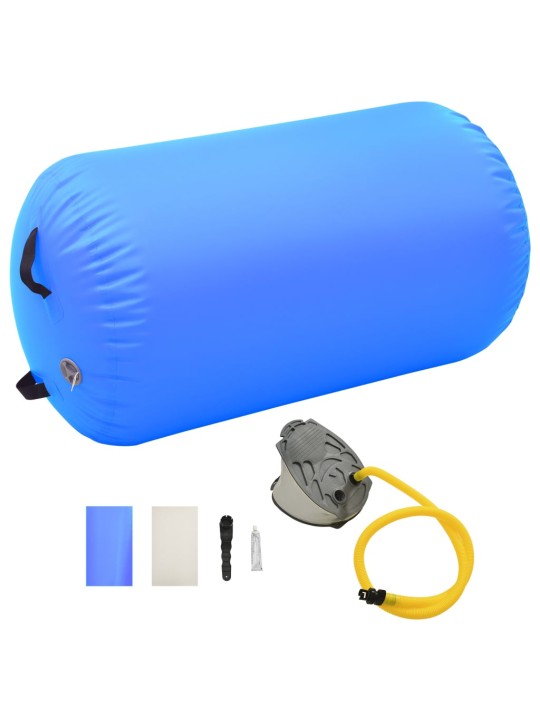 Nafukovací cvičební válec s pumpou 100 x 60 cm PVC modrý