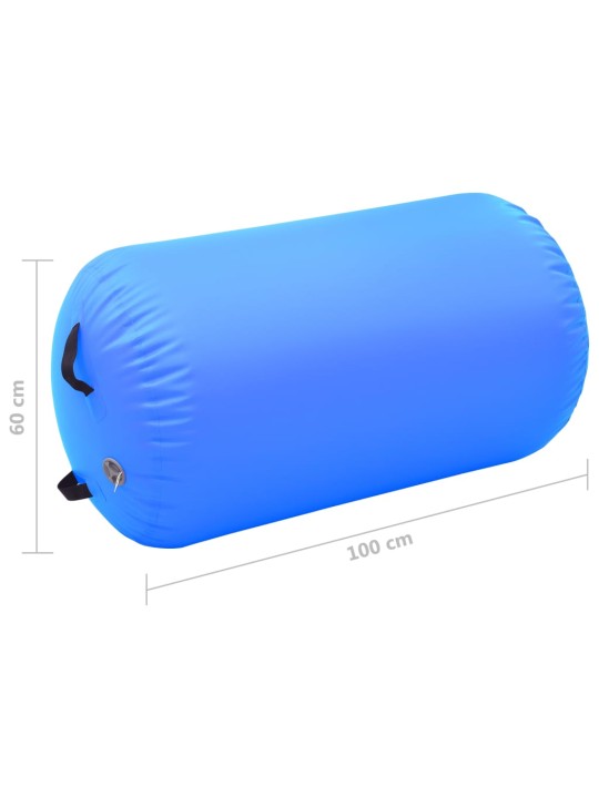 Nafukovací cvičební válec s pumpou 100 x 60 cm PVC modrý