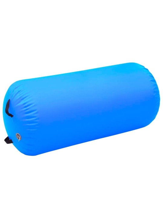 Nafukovací cvičební válec s pumpou 120 x 75 cm PVC modrý