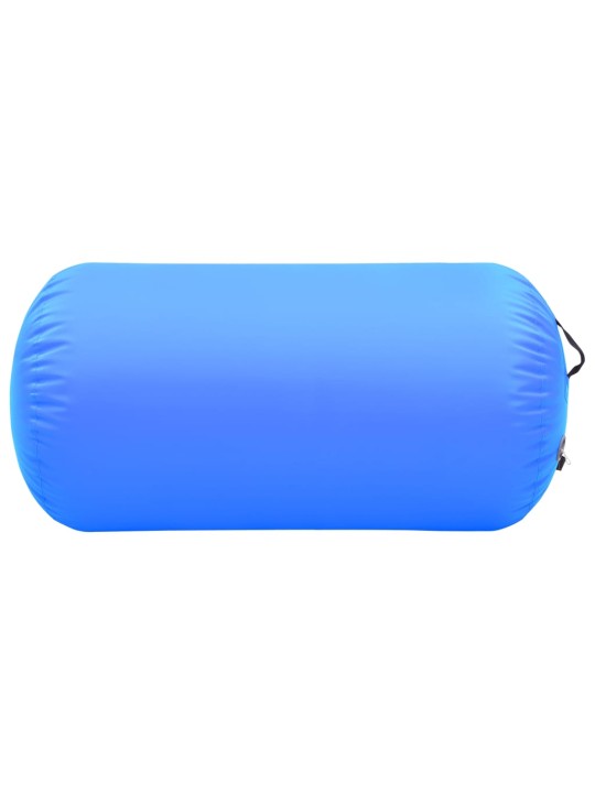 Nafukovací cvičební válec s pumpou 120 x 75 cm PVC modrý