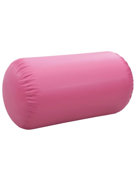 Nafukovací cvičební válec s pumpou 120 x 90 cm PVC růžový