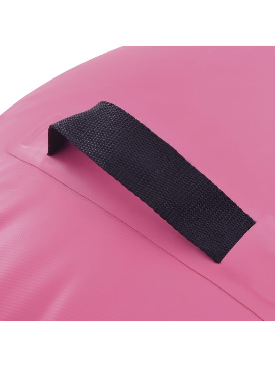 Nafukovací cvičební válec s pumpou 120 x 90 cm PVC růžový