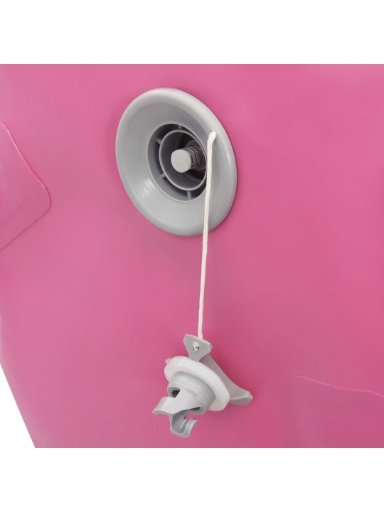 Nafukovací cvičební válec s pumpou 120 x 90 cm PVC růžový