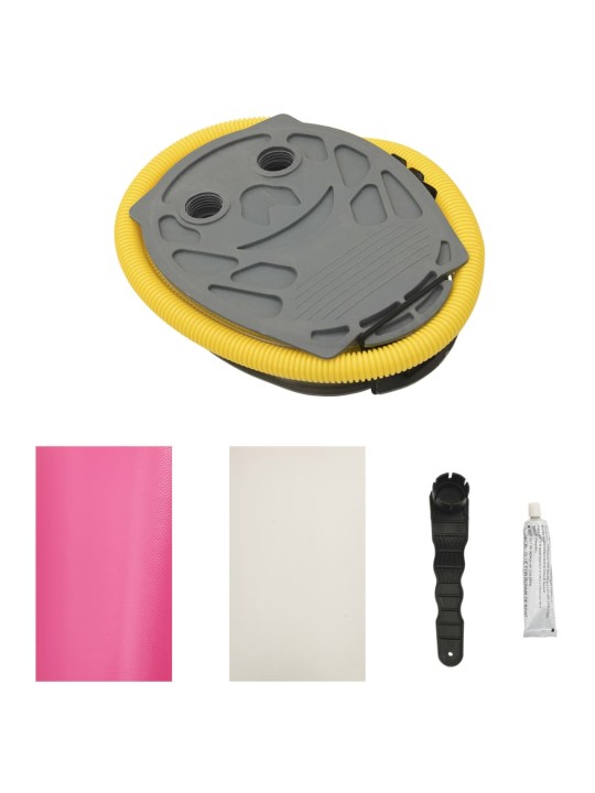 Nafukovací cvičební válec s pumpou 120 x 90 cm PVC růžový